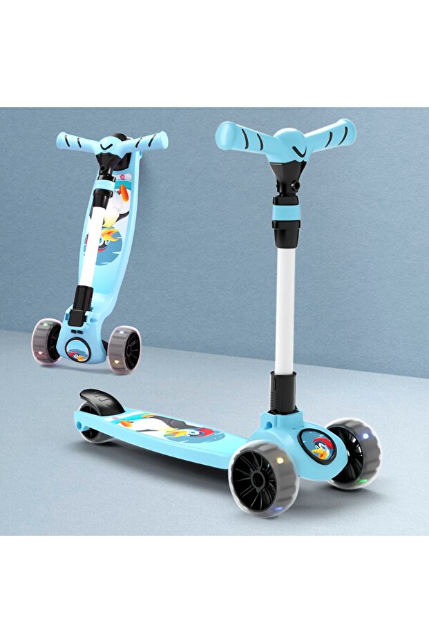 Go Rider Kick Scooter for kids LED Light 3 Wheel Foldable Scooter With Rear Break for Boy & Girl 5+