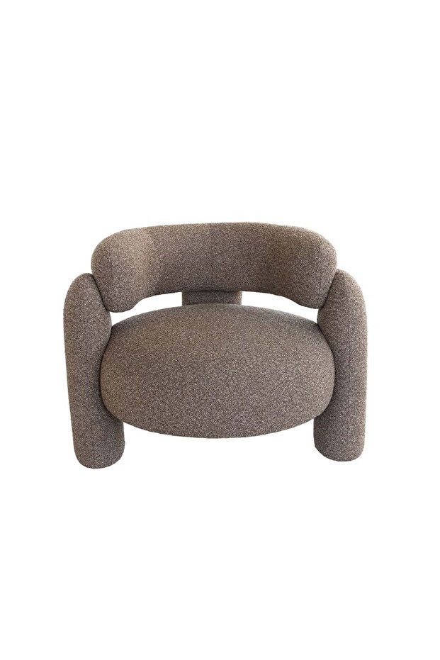 Yugen 1 Seater Fabric Sofa - Brown, Solid Wood Frame, 96x87x73cm, 2 Year Warranty, Modern Design