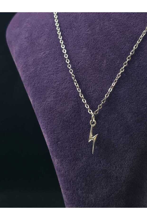 Lightning Figure Steel Necklace Minimal Stylish Suitable for Daily Use Lightning Jewelry Accessory