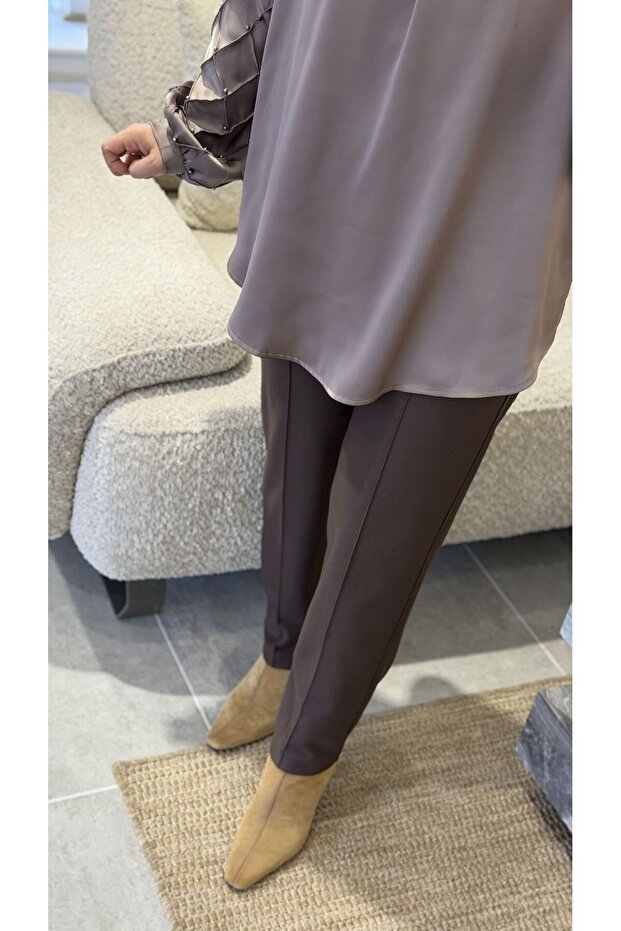ÇELİK ÖRME HAVUÇ PANTOLON KAHVE - 3