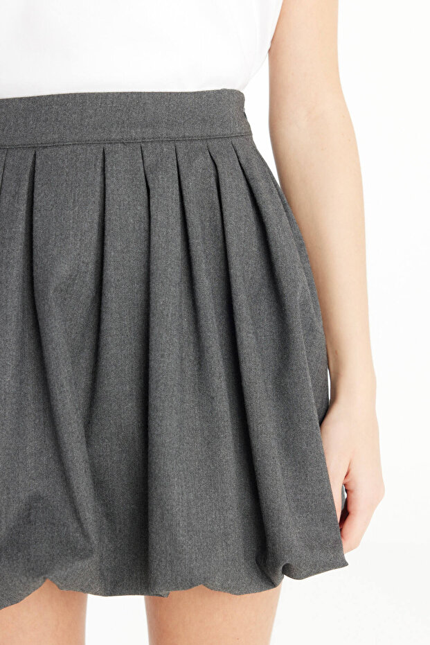 ANTRASİT YÜNLÜ MİNİ BALON ETEK - 5