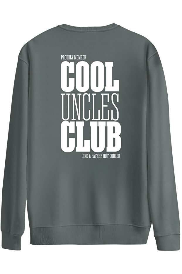 سويت شيرت Cool Uncles Club مطبوع برقبة دائرية قصة فضفاضة
