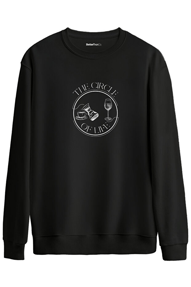 Circle of Life Printed Crew Neck Oversized Sweatshirt