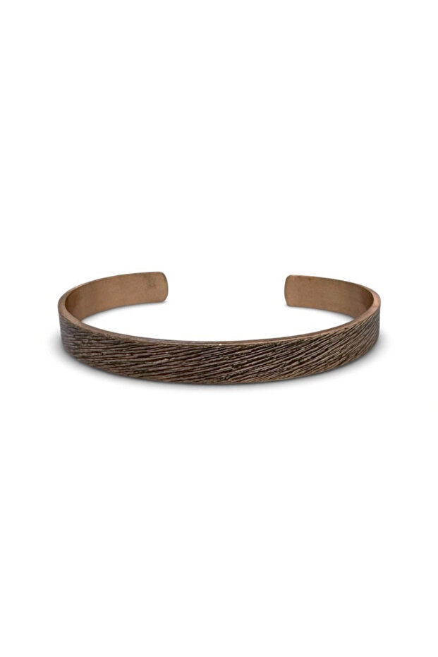 Line Patterned Copper Bracelet - 6