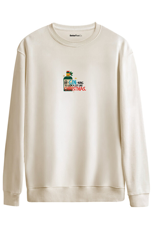 Gin_Ning Printed Crew Neck Oversized Sweatshirt