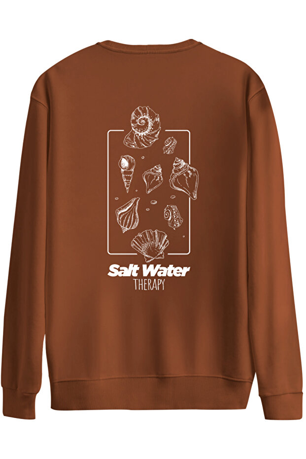 Salt Water Printed Crew Neck Oversized Sweatshirt