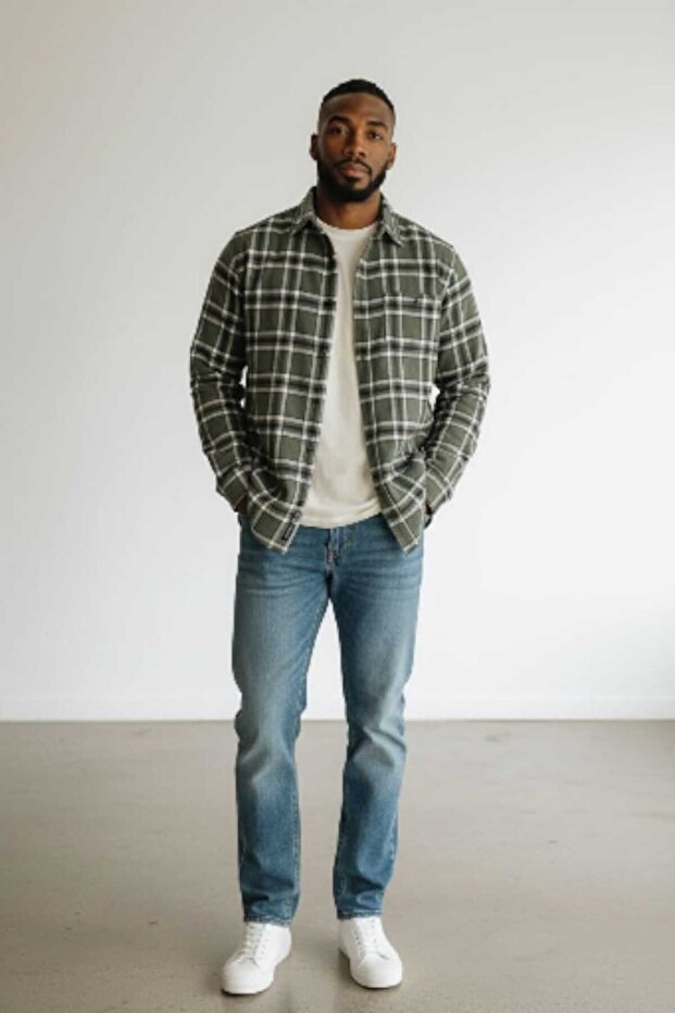 Plaid Woodcutter Wool Long-Sleeve Shirt Marower22