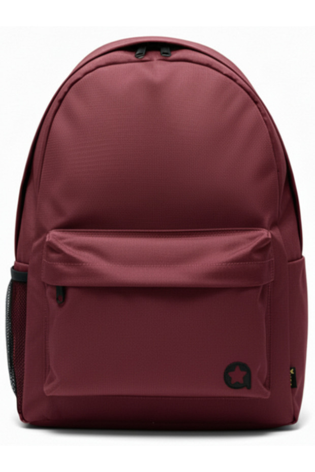 حقيبة ظهر ذات حجرتين باللون الأحمر الداكن - 1