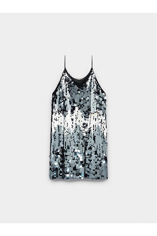 Kısa Payetli Elbise - 5