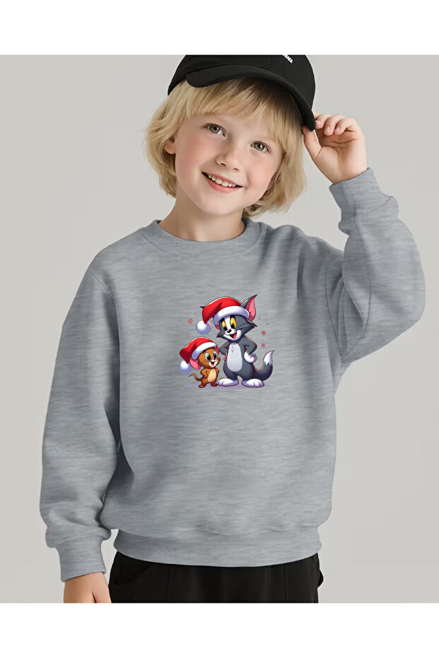 New Year's Themed Printed Long Sleeve T-Shirt for Children
