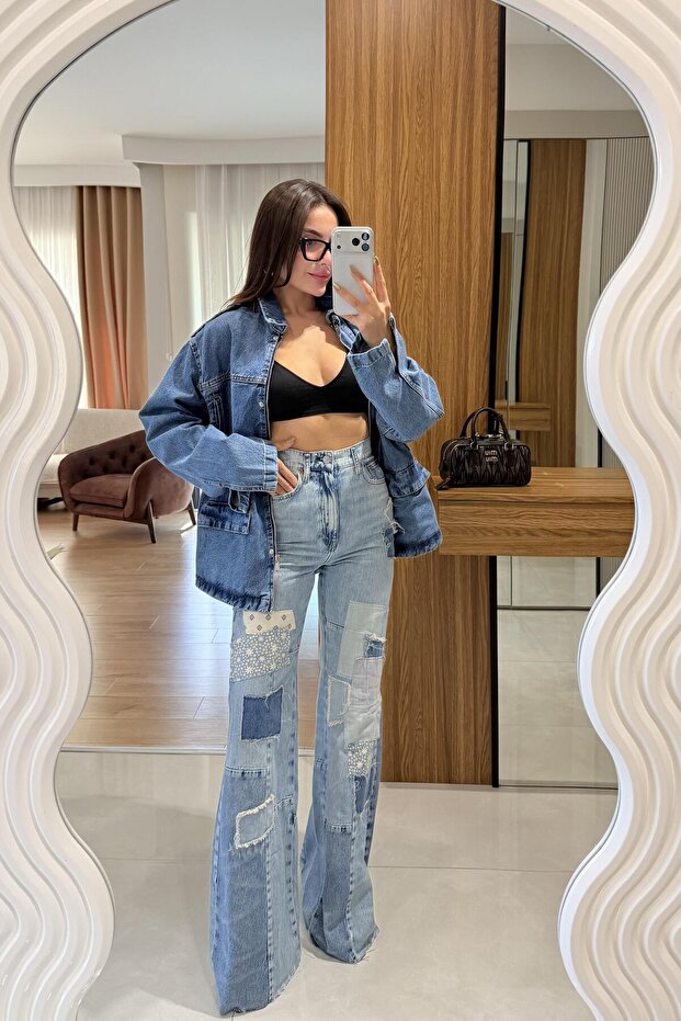 Morian Mavi Patchwork Model Jean - 1