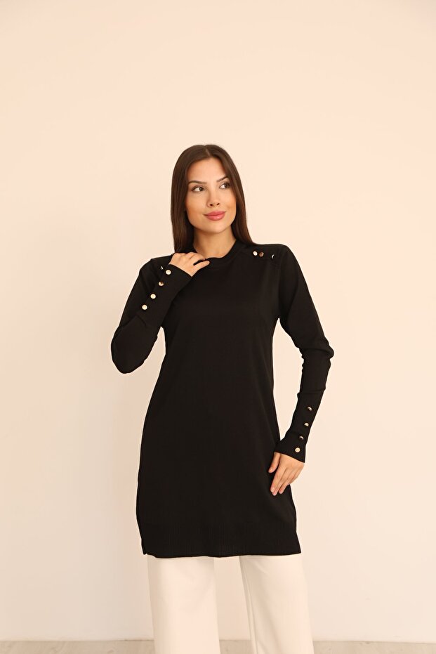 Omzu Button Polyelite Tunic