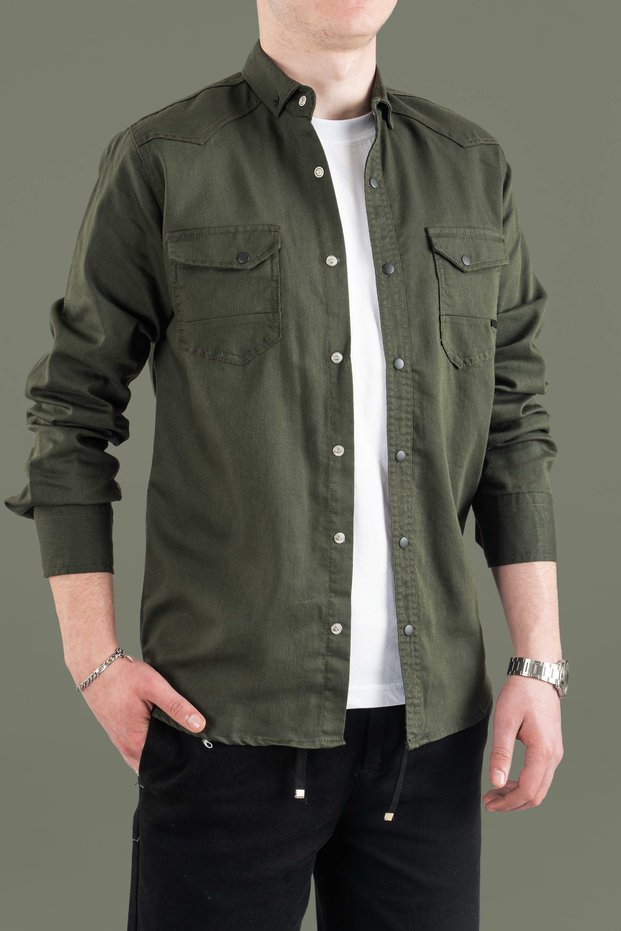 Slim Fit Men's Denim Shirt