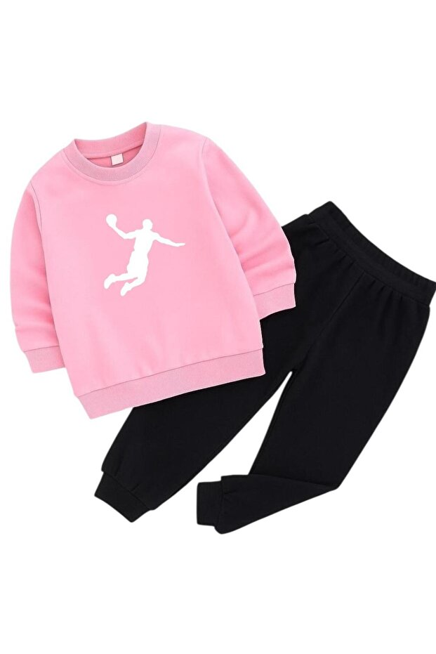 Basketball Player Printed 3-Ply Children's Tracksuit Set