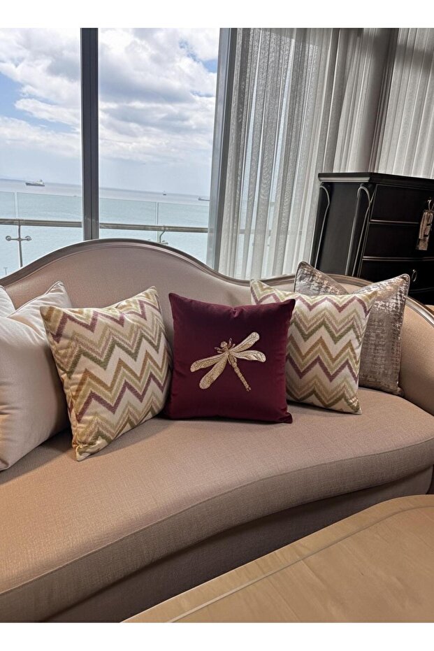 Zenith Zigzag Patterned Throw Pillow Cover - 6