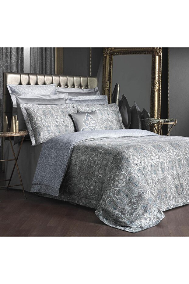 Isfahan Nostalji Double Duvet Cover Set Gray