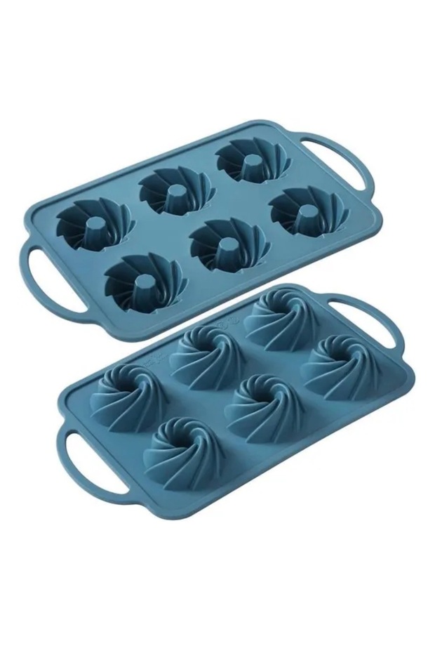قالب سيليكون فاخر لـ 6 كعكات صغيرة (Mini Bundt Cakes) – إبداع في كل لقمة