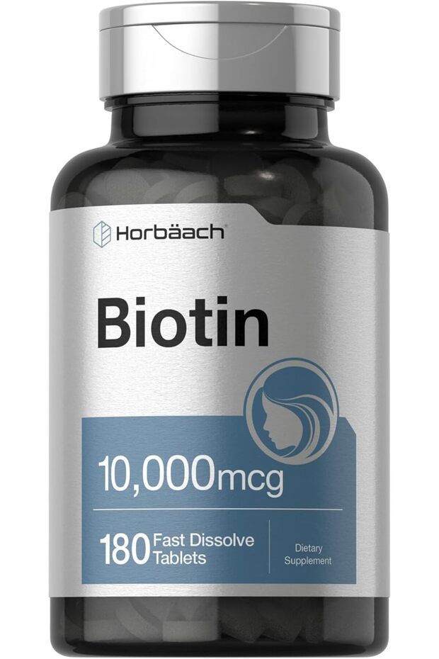 Horbäach Biotin Hair Skin Beauty 10000Mcg Women & Men 180 Fast Dissolve Tablets