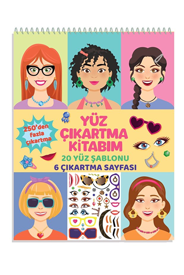 oksijen oyuncak Makyaj & Yüz Tasarım Sticker Kitabı – 20 Sayfa Figür + 6 Sayfa Sticker