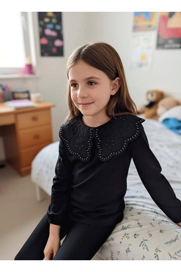 Bebe yaka Basic Badi - Siyah - 2