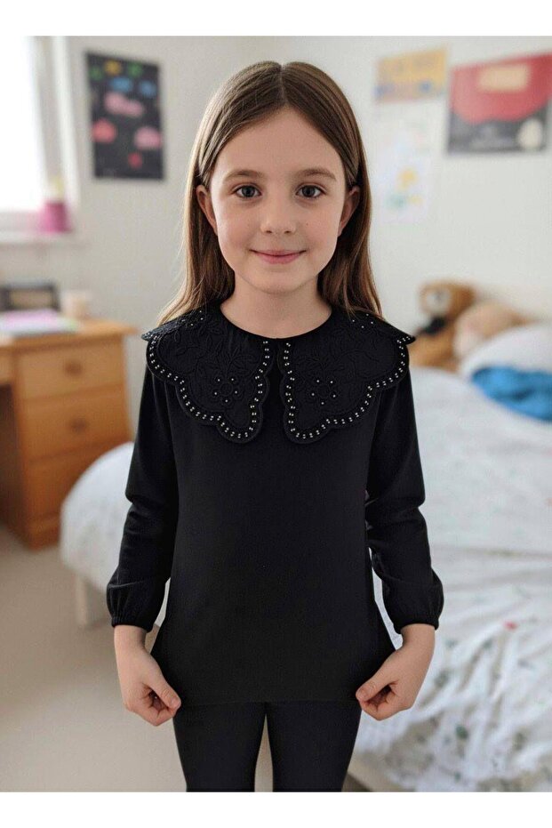 Bebe yaka Basic Badi - Siyah - 1