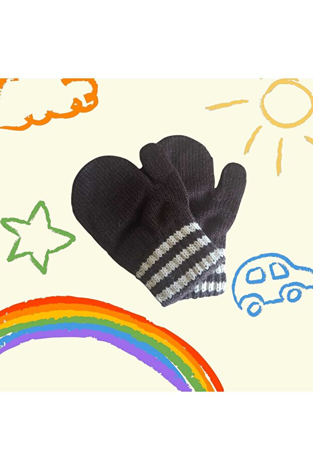 Fingerless Baby Boy Gloves Navy Blue Knitted Gloves 0-3 Years Old