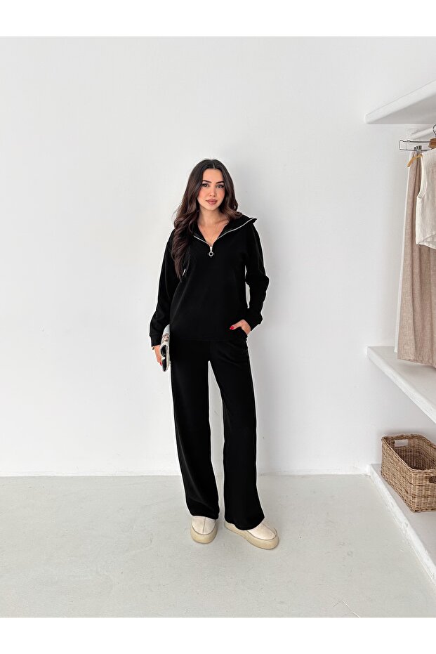 Thessaloniki Fabric Mock Neck Modal Tracksuit Set