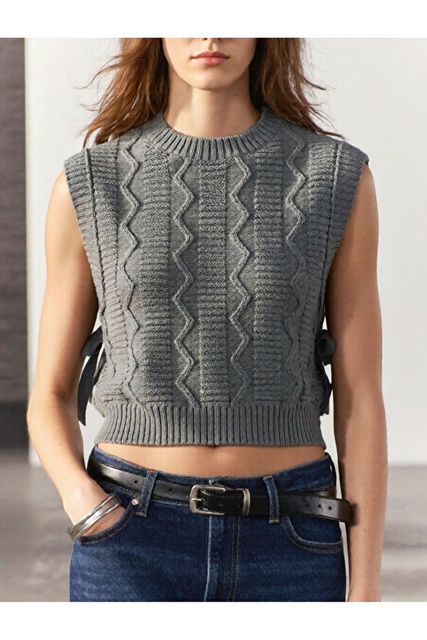 Yandan bağlamalı süveter - 1