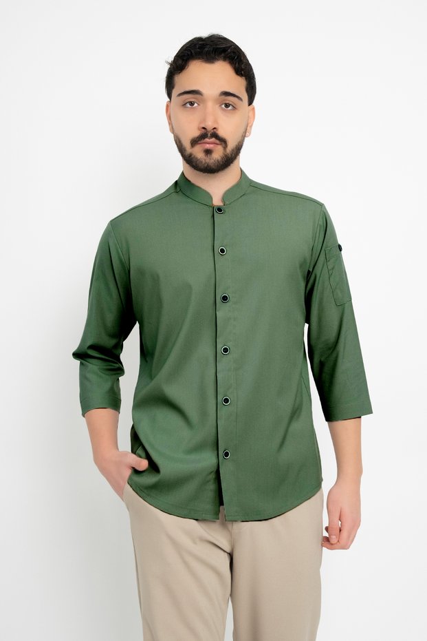 Buttoned Judge Collar Cook Chef Shirt Cook Uniform (Chef Shirt) Staff Clothing
