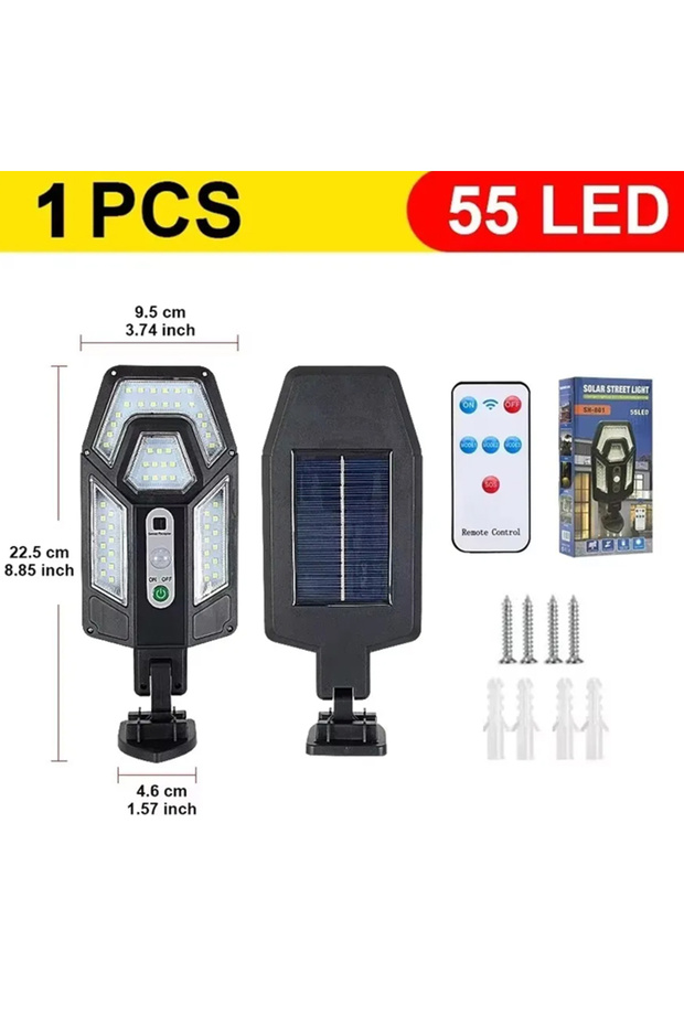 55 LED 15000LM Irradiation 500㎡ Solar Light for Outdoor Sunlight Motion Sensor IP65 Waterproof Garde