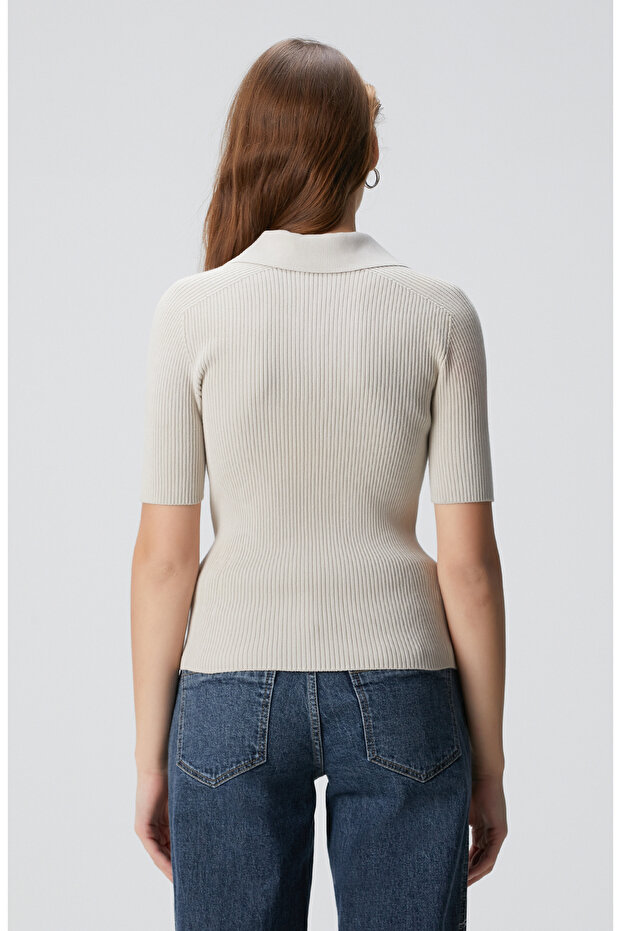 N-Tech Taş Polo Yaka Triko Kazak - 5