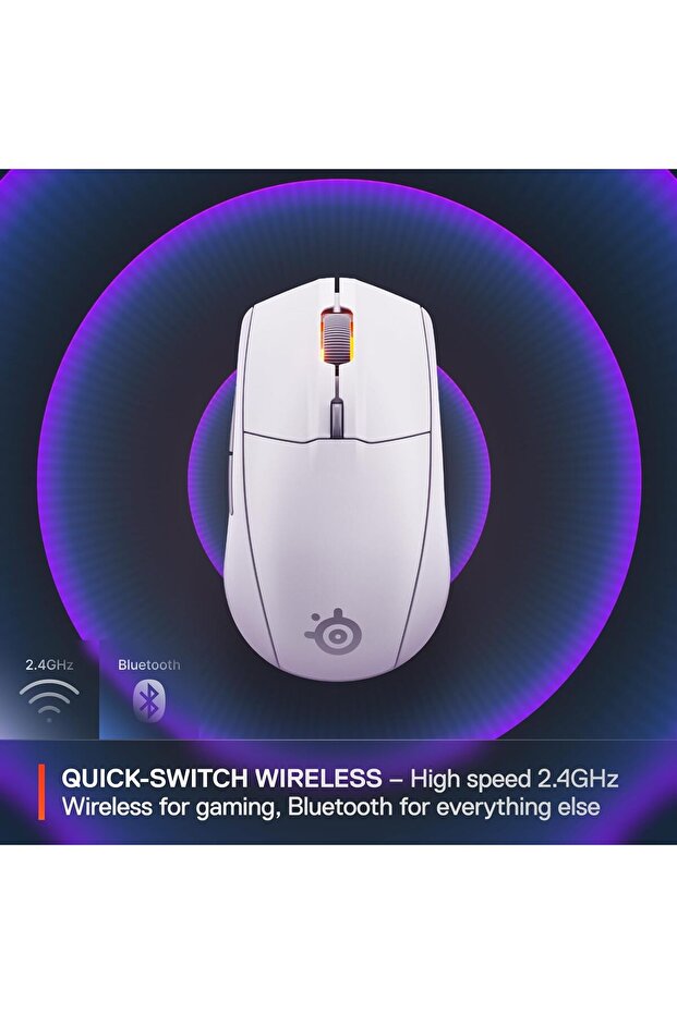 ماوس الألعاب اللاسلكي Rival 3 من الجيل الثاني - أبيض - 3