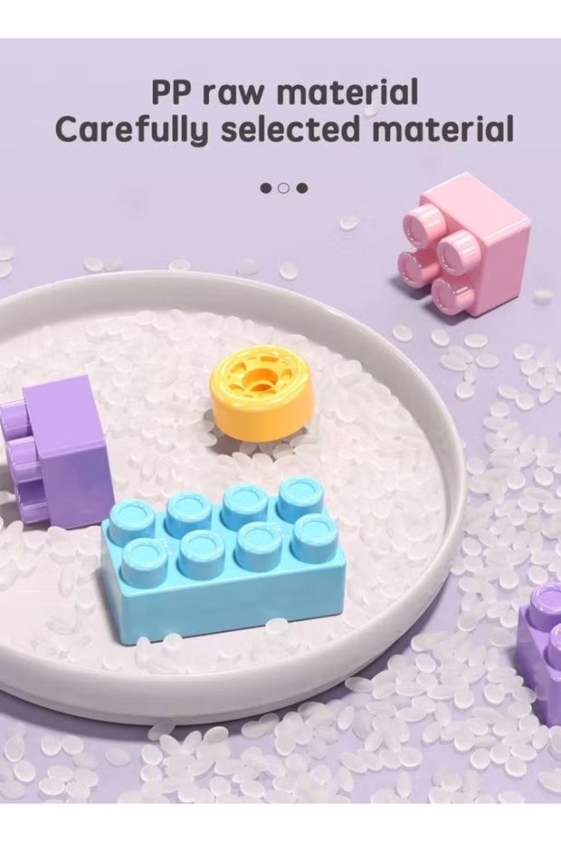 Building Blocks Table Macaron Color Stacking Blocks DIY Assembled Educational Toys with Stool - 5