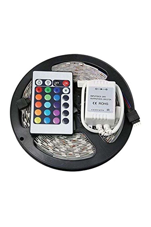 شريط إضاءة LED مع جهاز تحكم عن بعد أسود/شفاف/أبيض