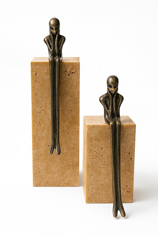 Düşünen figürlü 2'li dekoratif set - 1