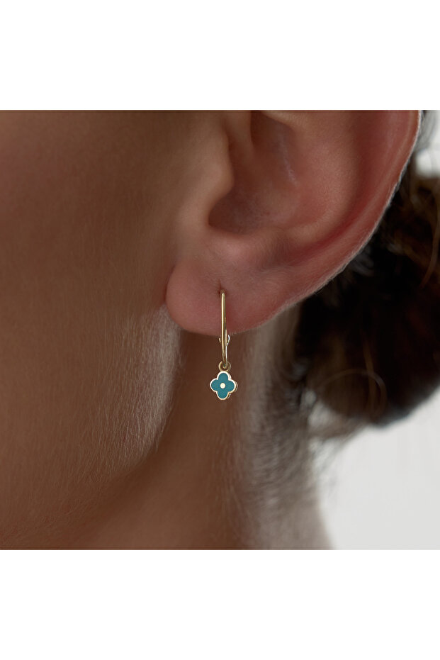 Mavi Yonca Küpe - 2