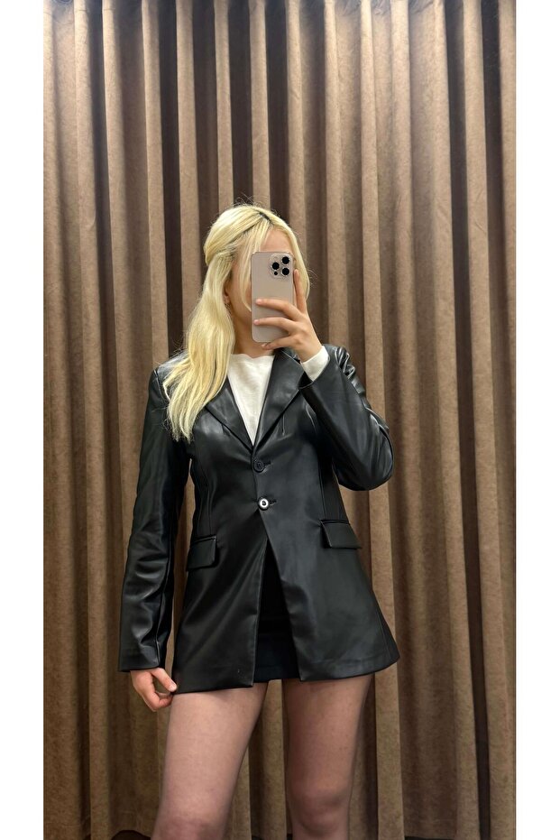 DERİ BLAZER CEKET - 3