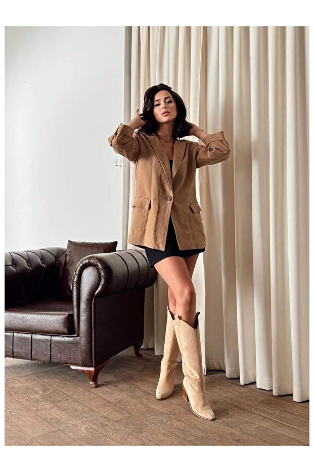 سترة بزر واحد 2003 بسكويت - 3