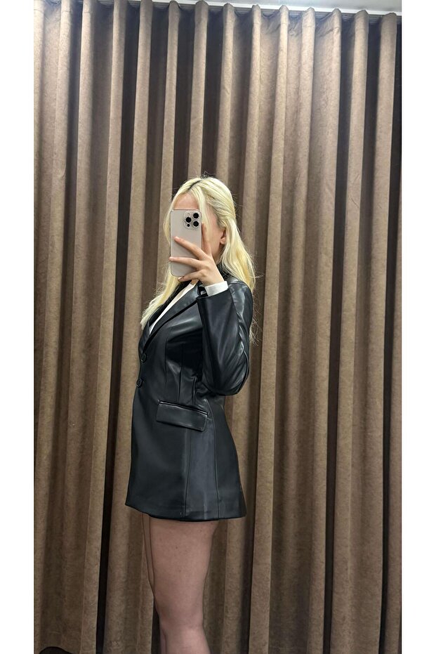 DERİ BLAZER CEKET - 2