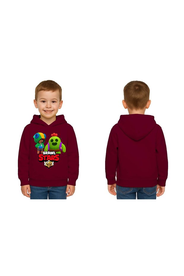 Unisex Printed Brawl Stars Children's Swaetshirt Hooded 3 Thread Rasterated