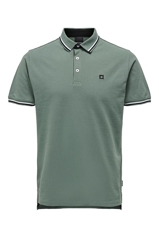 Onsfletcher Life Slim Ss Polo Noos Men's Green Polo - 22024827