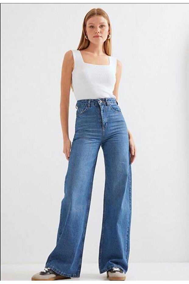 New Season!!! High-Rise Stretch Palazzo Jeans for Effortless Style
