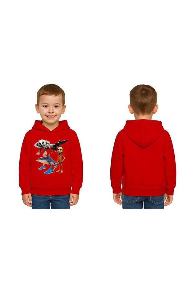 Unisex Brainrot Printed Children's Swaetshirt Hooded 3 Thread Raster