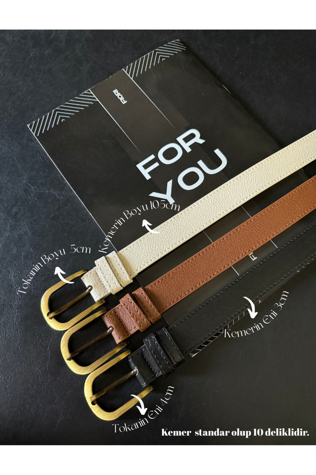 3-Piece Antique Buckle Basic Women's Trouser Belt, Coat Belt, Dress Belt, Shirt Belt