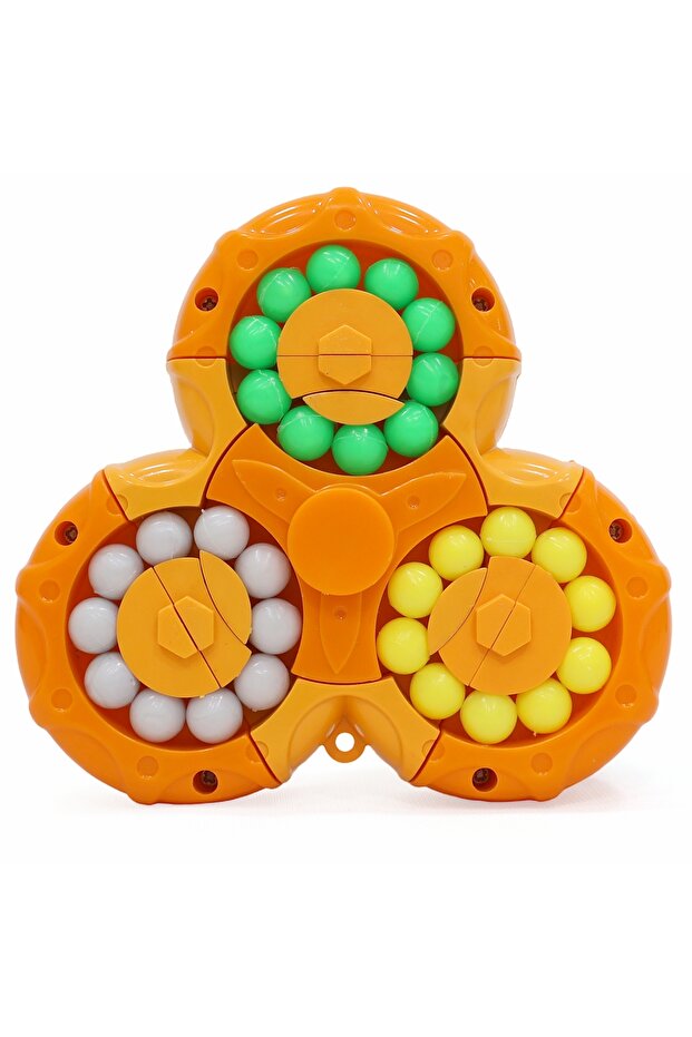 Spinny Twist Magic Bean Cube Fidget Spinner Toy Rotating Double Sided (Color As Per Availability) - 1