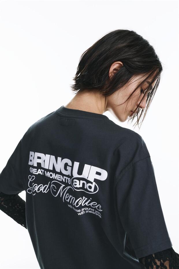 Dantelli çift kollu t-shirt - 4