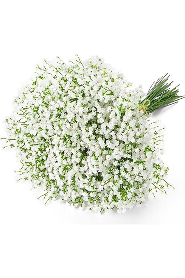 6 Pcs Artificial Baby Breath Gypsophila Flowers Bouquets Real Touch (White)