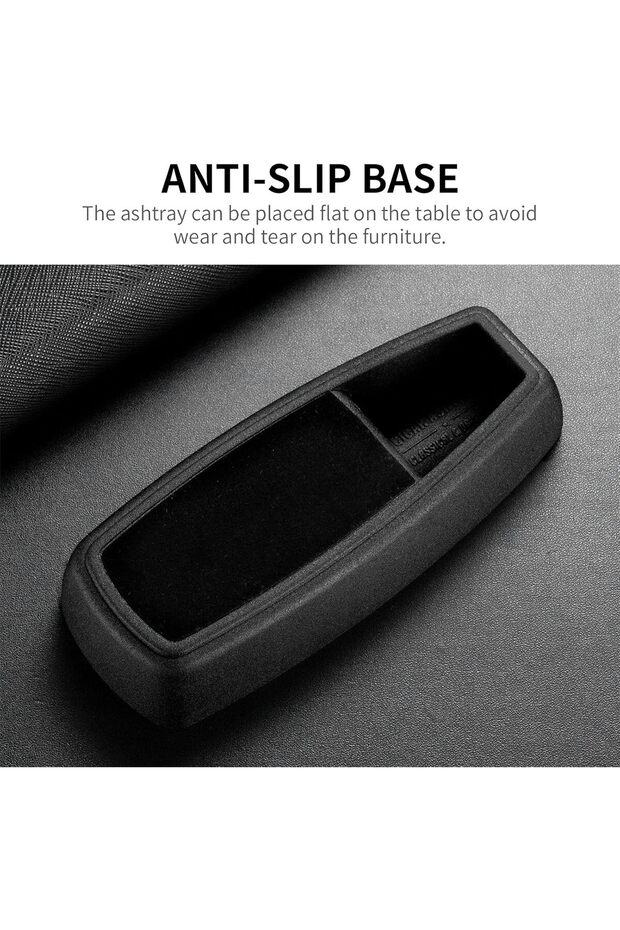 Cigar Ashtray - Metal Large Slot, Non-Slip (Silver)
