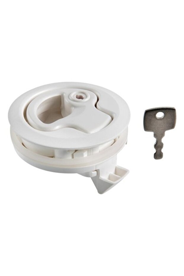 White nylon pull lock with locking stopper, - 1