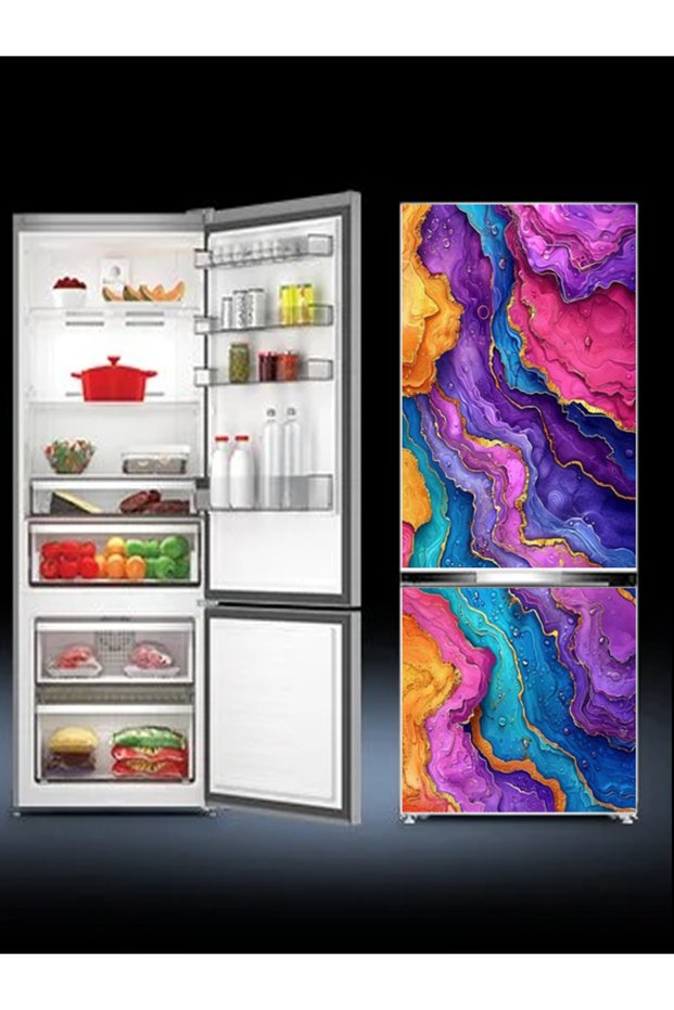Refrigerator Covering Foil Printed Colors | Easy to Apply Waterproof Decorative Sticker 90X200